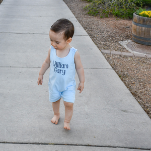 Personalized Baby Boy / Toddler Boy Summer Outfit - Light Blue