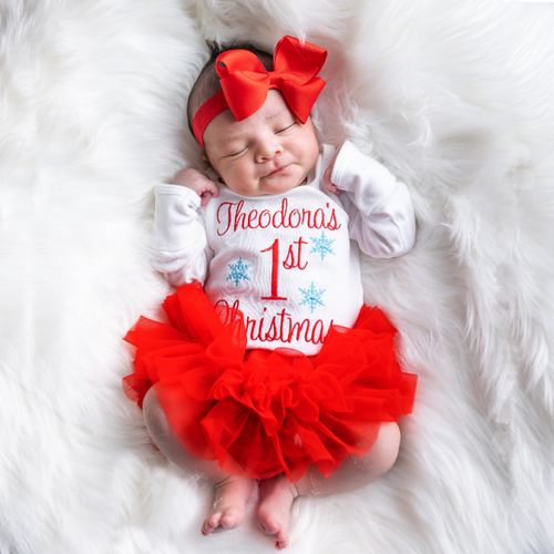 Baby Girl First Christmas 3 Piece Outfit