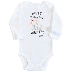 First Mother's Day - Mother's Day Onesie Elephant