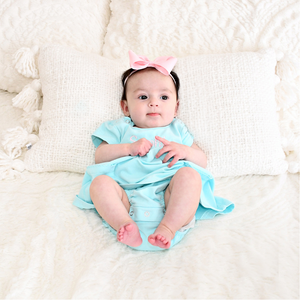 Personalized Baby Girl Dress - Aqua