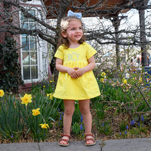 Personalized  Baby Girl Dress - Yellow