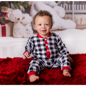 Boys Personalized Christmas Pajamas - Buffalo Plaid