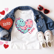 Valentine's Day T Shirt -  Girls Dino Love
