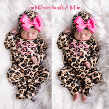 3 Piece Baby Girl Gift Set with Blanket - Leopard Print