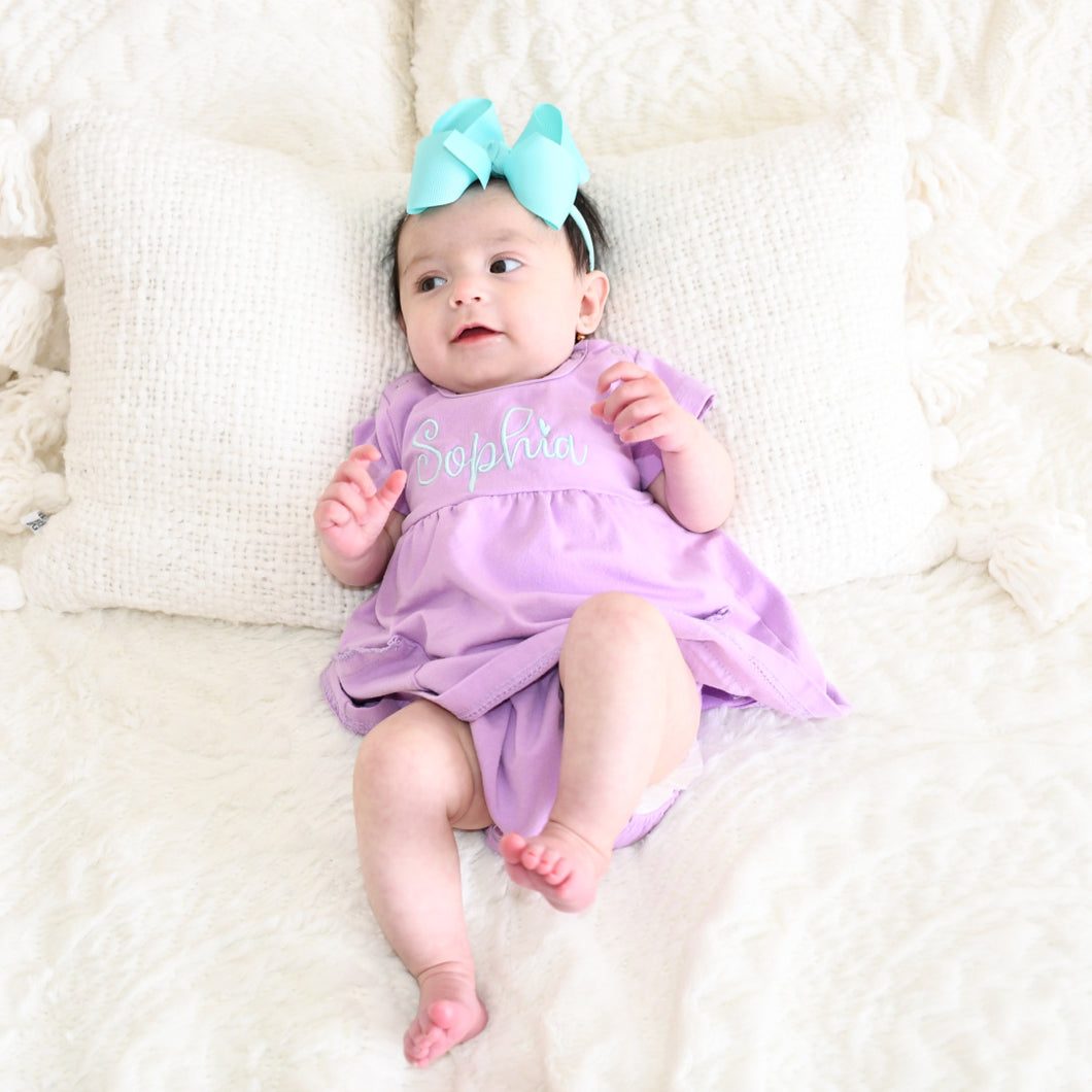 Personalized Baby Girl Dress - Lavender