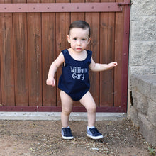 Monogrammed Baby Boy Summer Outfit- Navy