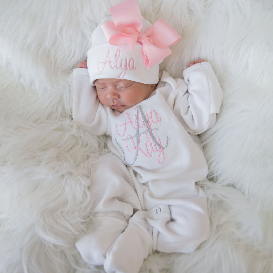 newborn coming home dresses Personalized Baby Girl Coming Home Outfit